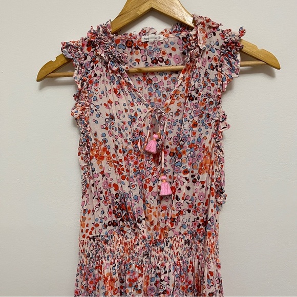 Poupette St Barth Triny Mini Dress in Pink Murrina Ruffle Size XS - Picture 5 of 7